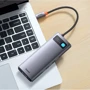 Адаптер Baseus Adapter Metal Gleam Series USB-C to 2хHDMI+3хUSB3.0+PD+RJ45 Gray (WKWG040113) фото 9