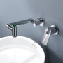 Смеситель настенный Lefton Single-Handle Wall Mount Bathroom Faucet with Temperature Display-BFWM2401 Chrome: Длина излива, см 20