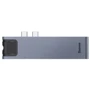Адаптер Baseus Adapter Dual USB-C to USB-C+2xUSB+HDMI+RJ-45+SD Gray (CAHUB-L0G): Цвет серый