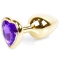 Анальная пробка с кристаллом BOSS of TOYS Boss Series - Jewellery Gold Heart PLUG Purple S, BS6400043