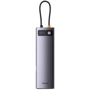 Адаптер Baseus Adapter Metal Gleam Series USB-C to HDMI+2xUSB3.1+2xUSB3.0+USB-C+PD+RJ45+SD+TF Gray (WKWG020213): Цвет серый