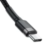 Кабель Baseus Cable USB-C to USB-C Cafule 2m Black (CATKLF-HG1): Тип USB-C - USB-C