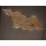 Карта Грузії (Сакартвело) грузинською мовою з фанери настінний декор з LED підсвічуванням Nevet червоно-білий 100х60 см (0001215): Виробник Nevet