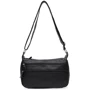 Женская сумка через плечо Borsa Leather черная (K1028a-black)