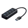 Адаптер 2E Adapter USB to 4xUSB3.0 with Switch 0.25m HUB Black (2E-W1405)
