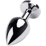 Анальная пробка с кристаллом Metal By Toyfa Silver Anal Plug Ruby
