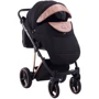 Универсальная коляска 2 в 1 Adamex Mimi Polar (Pink Gold) BR604 черный (люрекс) - медный (принт) кожа (выдавленная точка): Материал колес резина