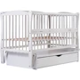 Кровать Babyroom Еліт резьба маятник, ящик, откидной бок DER-7 бук белый (622035)