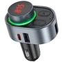 FM-трансмітер + зарядний пристрій Hoco E72 PD30W Alegria car BT FM transmitter Metal Gray