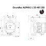 Циркуляционный насос GRUNDFOS ALPHA1 L 25-40 130: Максимальная температура воды, °C 95