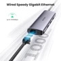 Адаптер Ugreen Adapter USB-C to 3хUSB 3.0+RJ45 Gray (60718): Интерфейс подключения USB-C
