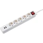 Мережевий фільтр Hama 5xТип F 3x1.5мм кв 16A 2хUSB-A 1.5 м білий (00137350)