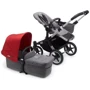 Універсальна коляска 2 в 1 Bugaboo Donkey 3 Mono ALU / GREY MELANGE-RED, сірий меланж з червоним капюшоном (180154GM02): Ширина шасі 60 см
