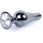 Анальная пробка с кристаллом BOSS of TOYS Boss Series - Jewellery Dark Silver BUTT PLUG Clear, BS6400057