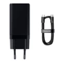 Зарядное устройство Baseus Wall Charger GaN3 Pro 2xUSB-C+USB 65W with USB-C Cable Black (CCGP050101): Количество USB-портов 3