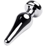 Анальная пробка с кристаллом Toyfa Metal Silver anal plug white gem