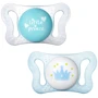 Пустышка Chicco Physio Micro силиконовая 0-2 мес 2 шт голубая с футл. (75121.21)