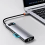 Адаптер Baseus Adapter USB-C to 3xUSB3.0+HDMI+RJ45+USB-C+TF+SD Gray (CAHUB-CV0G) фото 5