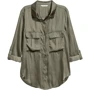 Блуза H&M 4792015 50 зеленая с длинным рукавом: Сезон Демисезон