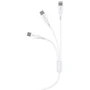 Кабель T-PHOX USB Cable to Lightning/microUSB/USB-C 3A 1.2m White (T-F831 White): Довжина 1,2 м