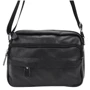Мужская сумка через плечо Borsa Leather черная (m1t823-black): Фактура Матовая, Зернистая