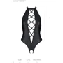 Боди из эко-кожи с имитацией шнуровки и открытым доступом Passion NANCY BODY black, S/M
