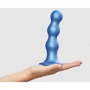 Насадка для страпона Strap-On-Me Dildo Plug Balls Blue Metallic XXL