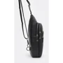 Мужская сумка-слинг Borsa Leather черная (K13295bl-black): Фактура Матовая, Зернистая