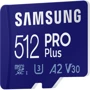 Карта памяти Samsung 512GB microSDXC Class 10 UHS-I U3 PRO Plus + adapter (MB-MD512KA/RU): Класс карты V30, A2, U3, UHS-I, Class 10