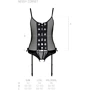 Корсет со шнуровкой Passion NESSY CORSET Вlack XXL/XXXL (стринги в наборе)