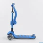 Самокат триколісний Best Scooter з сидінням, складаний алюмінієвий кермо, 4 колеса PU зі світлом Blue (99638) фото 7