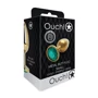 Металлическая анальная пробка Ouch! Heart Gem Gold - Emerald Green, S