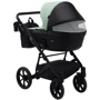 Коляска 2 в 1 Bair Kiwi кожа 100% BK-8/15 мятный - черный: Материал колес резина