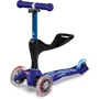 Самокат MICRO Mini 3in1 Deluxe Plus – Синий (до 50 kg, до 20 kg с сидением, 3-х кол.) MMD080: Максимальная допустимая нагрузка, кг 50 / 20