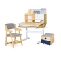 Комплект (L) Mealux Cтол Timberdesk Wood S Тумба BD-920-2 BL + Кресло Carlo Grey (BD-685 S+ box BD 920-2 BL+KD-050 G)