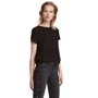 Блуза H&M 3895374 42 черная с коротким рукавом: Длина рукава Короткий