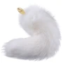 Анальная пробка LOCKINK Sevanda White Fox-Tail Anal Pear-shape Plug
