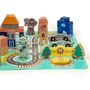 Дерев'яні кубики Ecotoys з килимком Різнобарвне місто 161 шт (PH05D012): Стать Для мальчиков