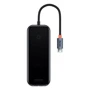 Адаптер Baseus Adapter AcmeJoy USB-C to 2xUSB3.0+USB2.0+RJ45+Type-C PD Dark Grey (WKJZ010113)