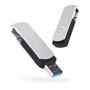 USB-флешка eXceleram 128GB P2 Series USB 3.1 Gen 1 Silver/Black (EXP2U3SIB128): Дополнительно поворотный колпачек