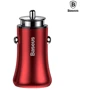 Зарядний пристрій Baseus USB Car Charger 2xUSB Gentleman Red (CCALL-GB09) фото 5