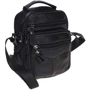 Мужская сумка через плечо Borsa Leather черная (K101b-black): Застежка Молния