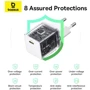 Зарядное устройство Baseus USB-C Wall Charger Palm 1C 20W with USB-C Cable White (P10111602213-01) фото 9
