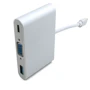 Адаптер ExtraDigital Adapter USB-C to USB-C+VGA+USB3.0 0.15m White (KBV1690): Додаткові роз'єми USB OTG, VGA, USB-C