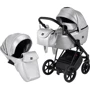 Коляска 2 в 1 Bair Infinity кожа 100% BI-03 silver (серебро перламутр)
