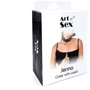 Ошейник с поводком из натуральной кожи с заклепками Art of Sex - Jenna Collar with Leash, черный