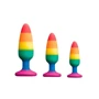 Анальная пробка Wooomy Hiperloo Silicone Rainbow Plug M