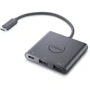 Адаптер Dell Adapter USB-C to 2хUSB+USB-C with Power Deliver Black (470-AEGX)