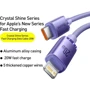 Кабель Baseus Cable USB-C to Lightning Crystal Shine 20W 2m Purple (CAJY000305): Тип USB-C - Lightning