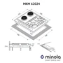 Варильна поверхня газова Minola MKM 62024 WH: Кількість конфорок 4